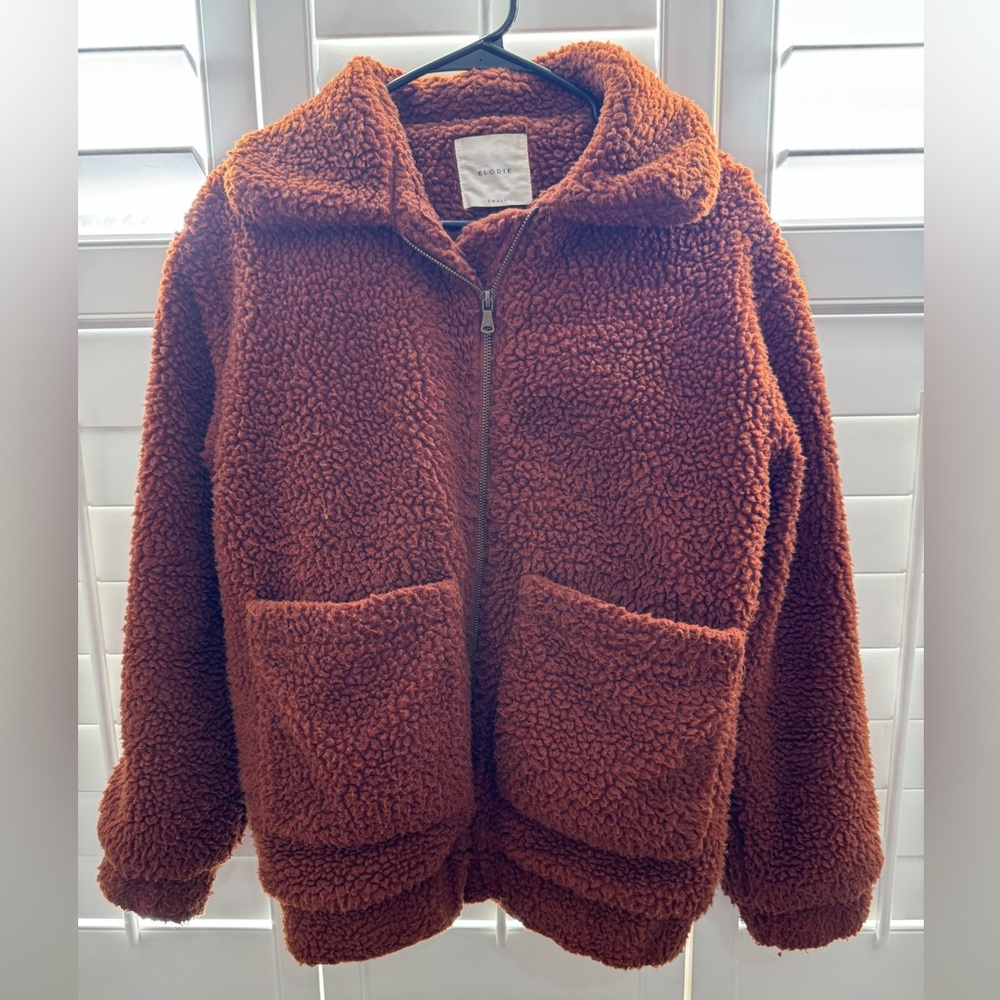 Elodie Warm Brown Teddy Jacket